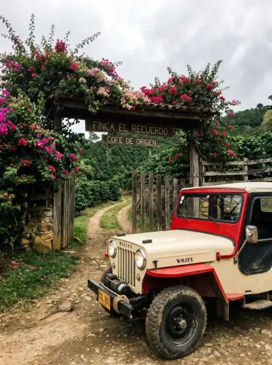 Willys amarillo parqueado en una vereda